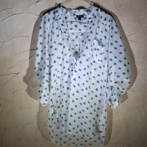 Justify White Blouse Top Large Pirate Theme